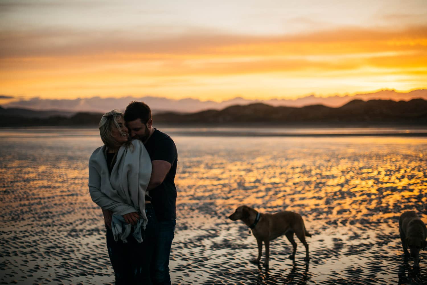 couple laughing at sunset Engagement Photography Belfast