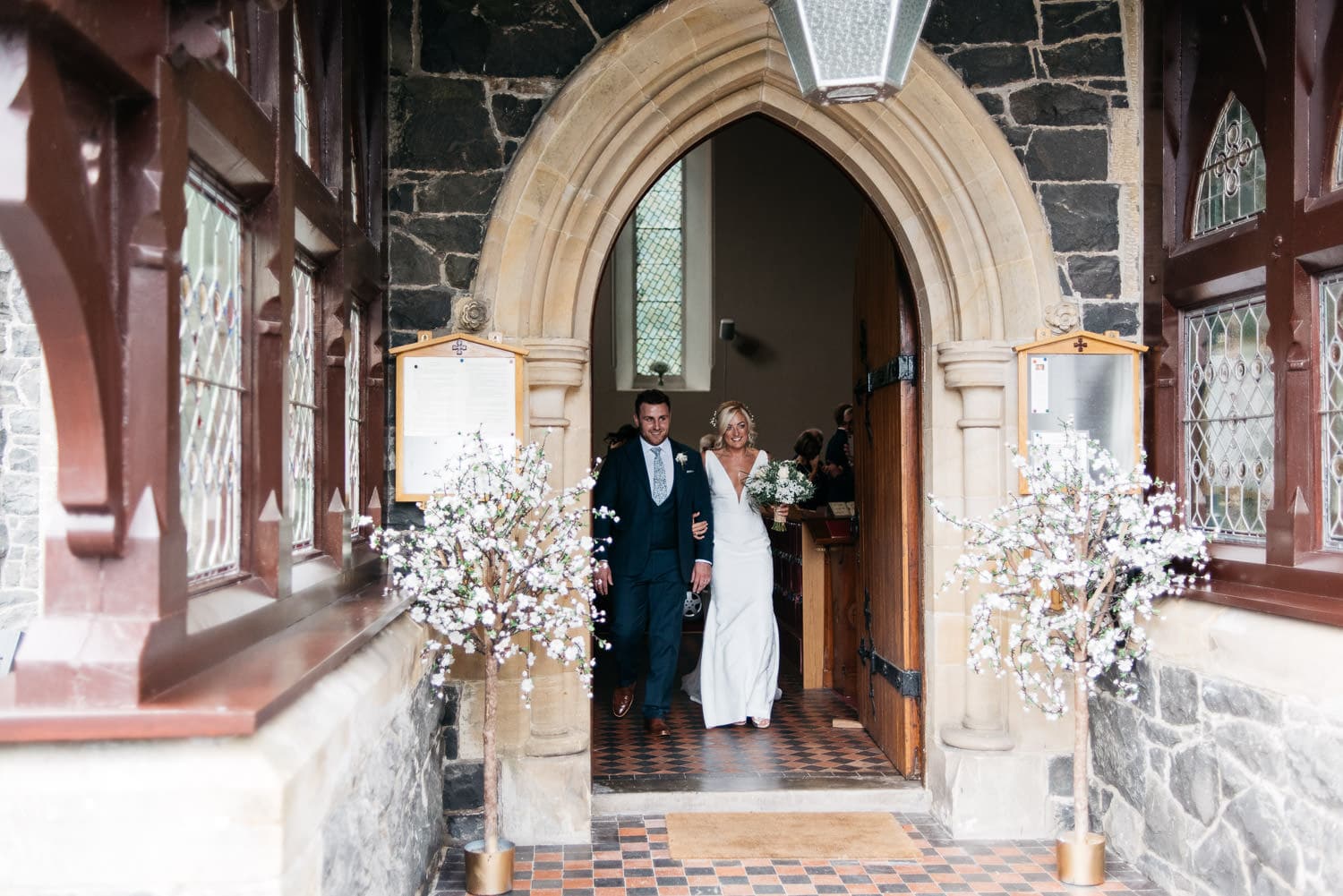 bride walking out of church Wedding Photographphy Northern Ireland