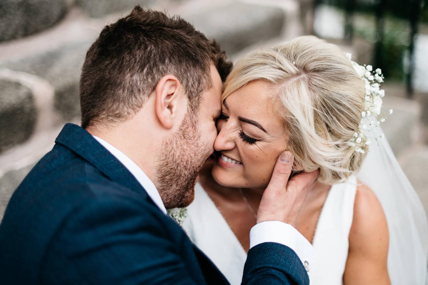 bride and groom close embrace Wedding Photographer Northern Ireland