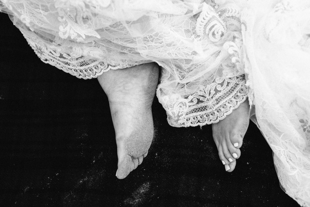 bare feet bride Northern Ireland Elopement Photographers