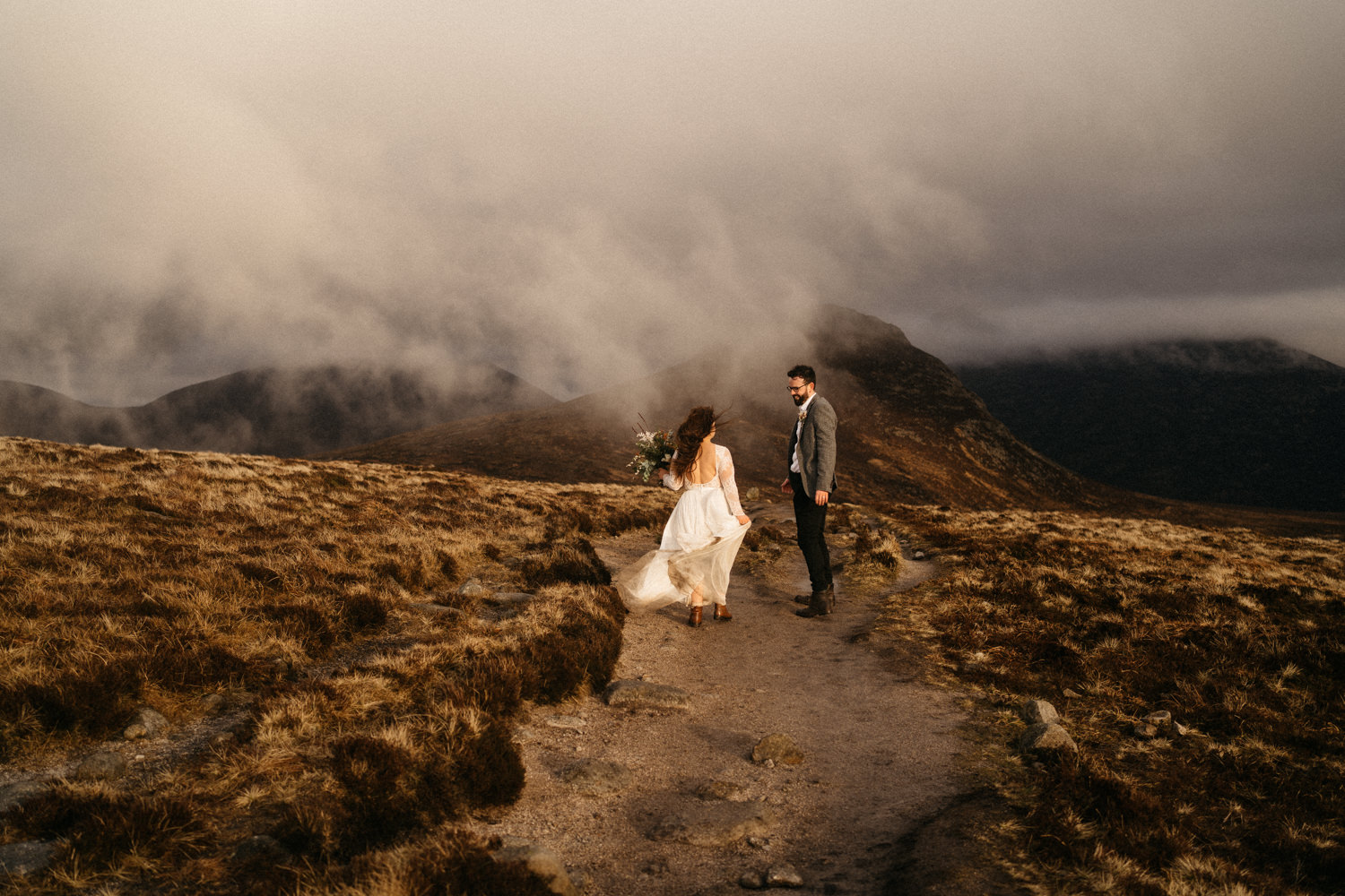 bride and groom having a moment Mourne Mountains Wedding Photography