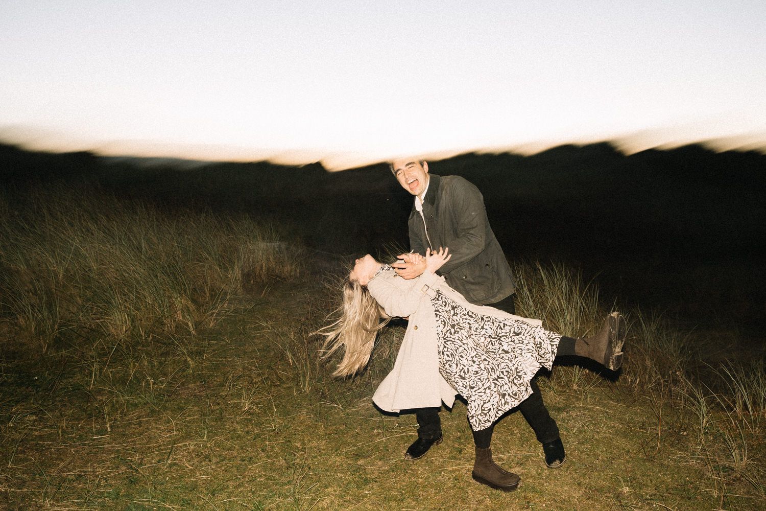 couple-dancing-at-blue-hour-engagement-photography-belfast