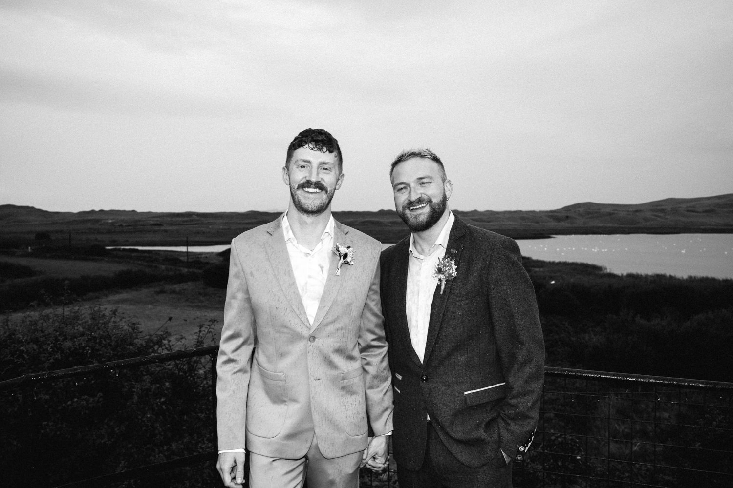 black and white photo of gay couple LGBTQ Wedding Photographer Ireland