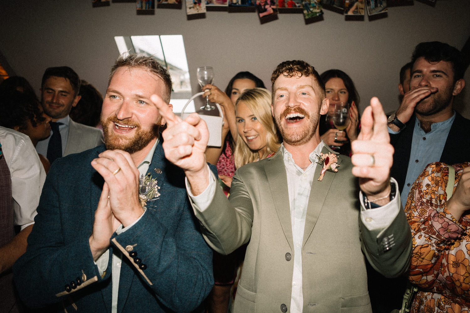 two grooms partying same sex wedding LGBTQ Wedding Photographer Ireland