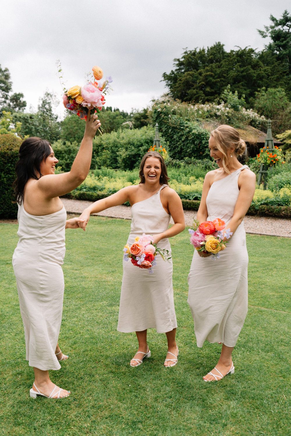 bridesmaids having fun Larchfield Estate Wedding Photos